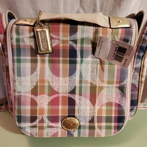 Coach Daisy Madras Multi-color Makeup Case Cosmetic Toiletry Travel Bag F77372